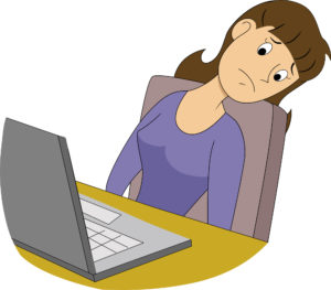Illustration of a girl writer leaning on her chair while thinking